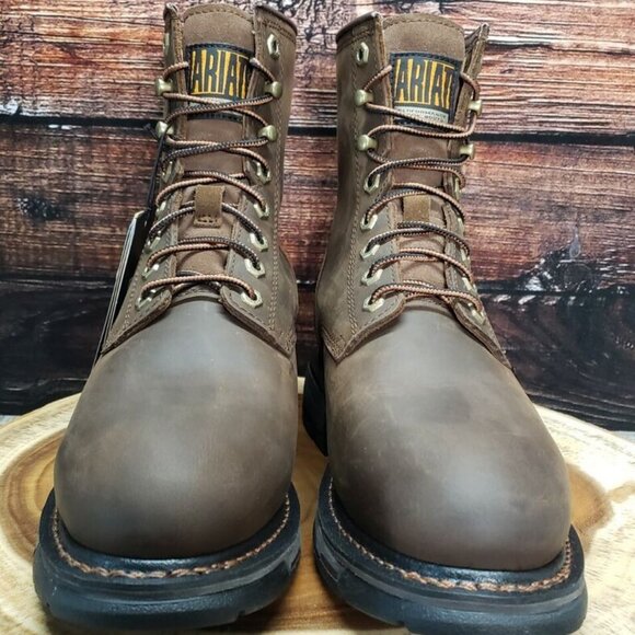 Ariat WorkHog 8 EE Waterproof Soft Toe Work Boots 10011939 $215 Brown Mens - Picture 5 of 13